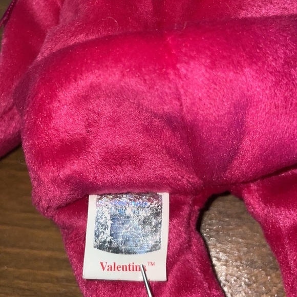 Vintage 1999 TY Beanie Babies Valentina Bear fuchsia pink P.E pellets 1965(KR) - Picture 7 of 9